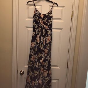 Long Blue Flower Dress